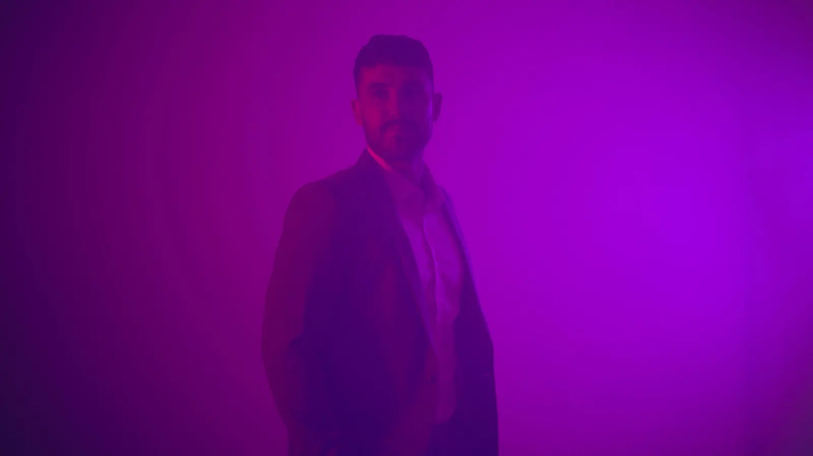 Studio portrait in colour light